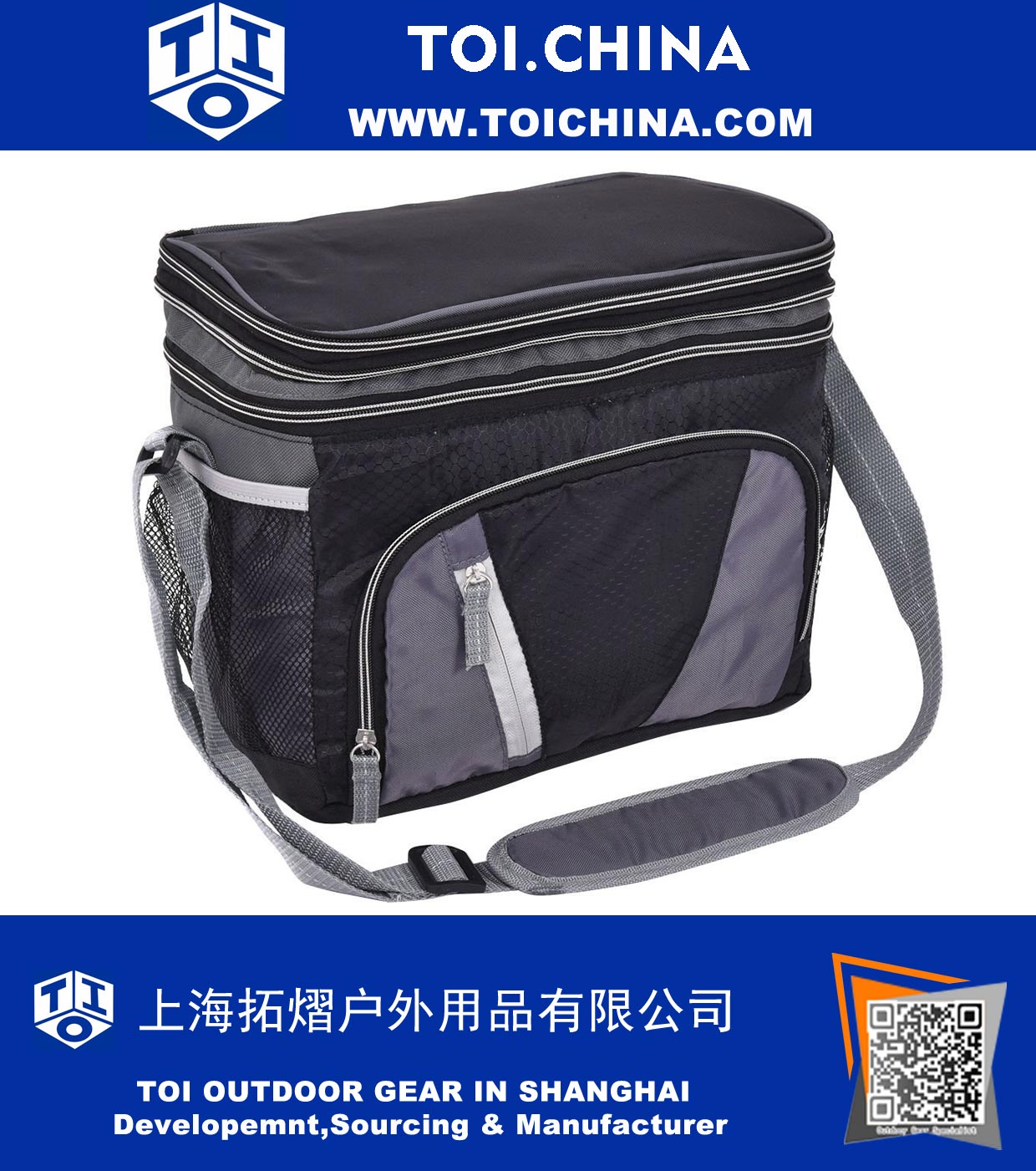12 Может двухслойный кулер сумка Ice Pack Lunch Container Zipper наплечные ремни