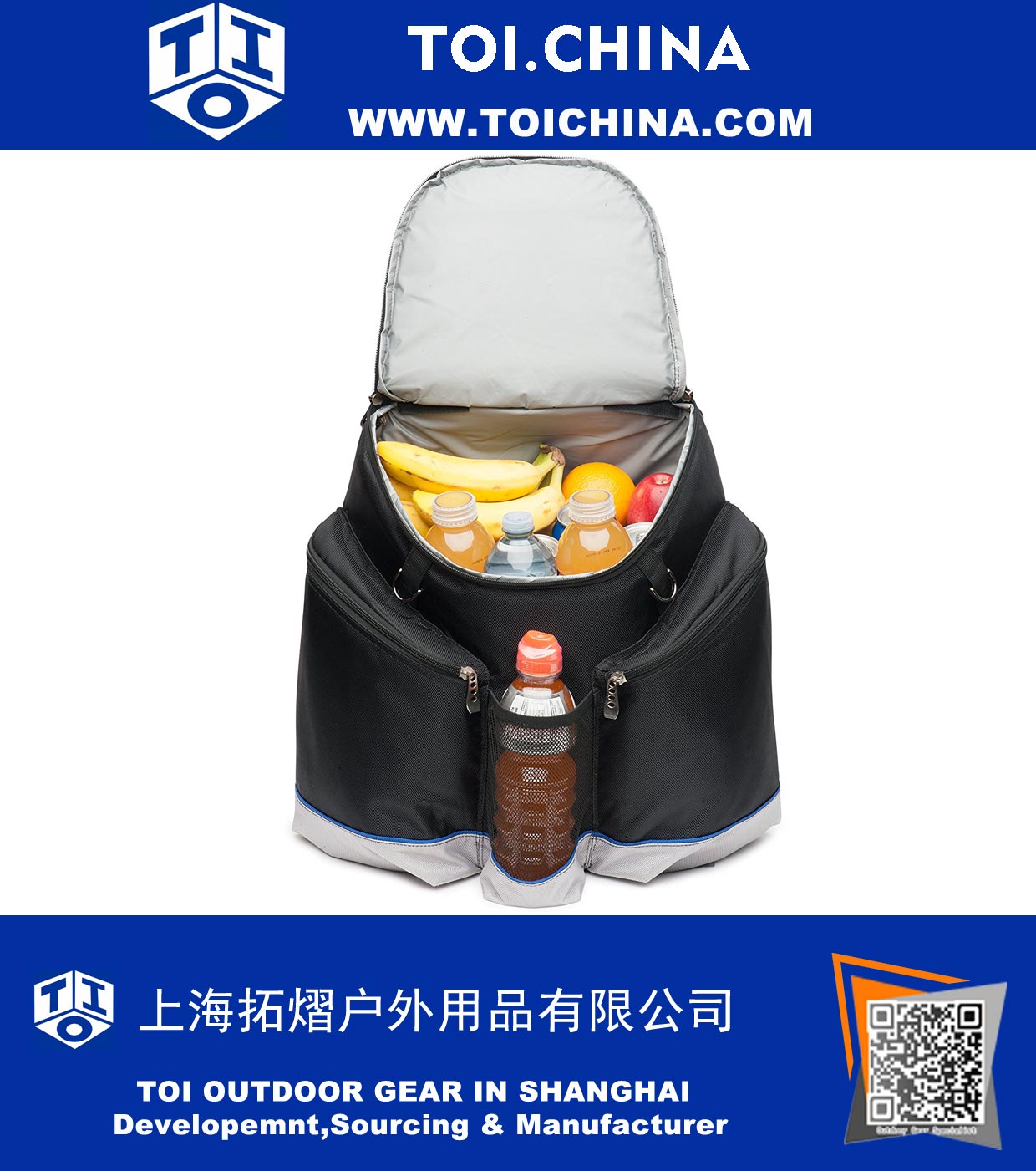 Cooler Backpack Made of Heavy Duty 1680D Tear Resistent Fabric, High Density Thick Foam Insulation, Heat Sealed Removable Thick Peva Liner, Large Padded Pockets and Strong Zippers and Stitching
