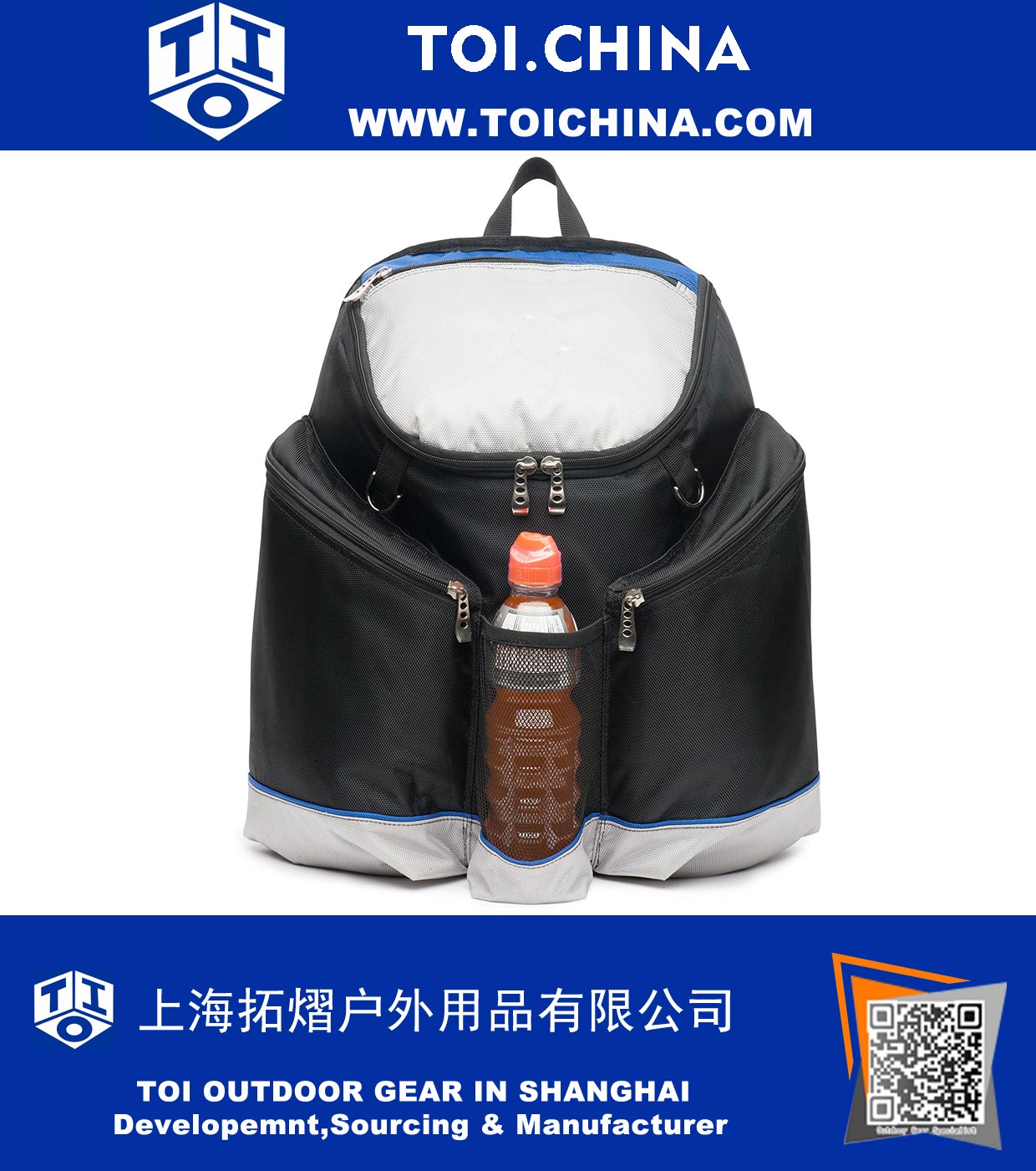 Cooler Backpack Made of Heavy Duty 1680D Tear Resistent Fabric, High Density Thick Foam Insulation, Heat Sealed Removable Thick Peva Liner, Large Padded Pockets and Strong Zippers and Stitching