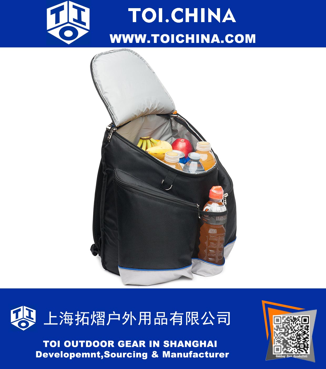 Cooler Backpack Made of Heavy Duty 1680D Tear Resistent Fabric, High Density Thick Foam Insulation, Heat Sealed Removable Thick Peva Liner, Large Padded Pockets and Strong Zippers and Stitching