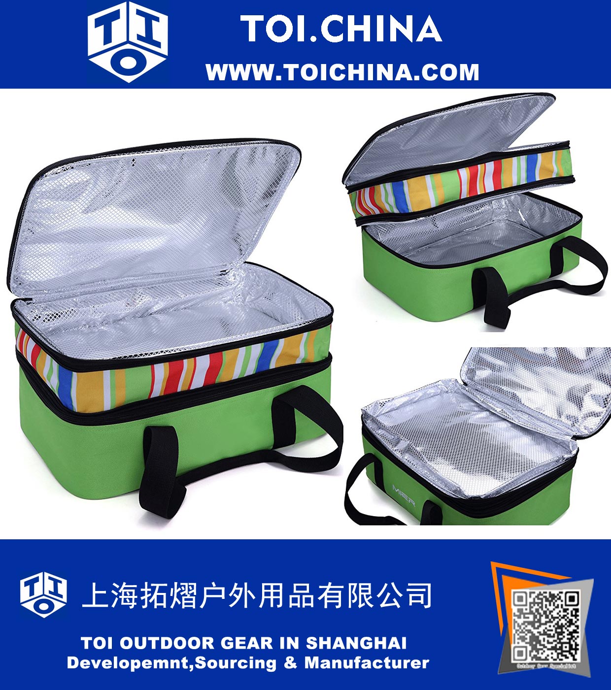 Insulated Double Casserole Carrier Thermal Lunch Tote for Potluck Parties, Picnic, Beach - Fits 9