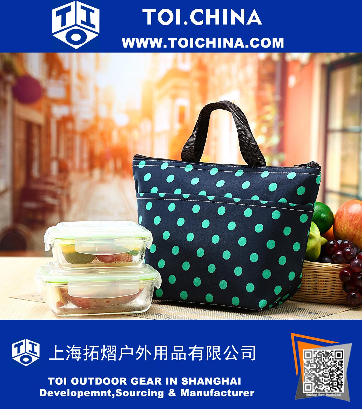 Printing Lunch Bags, Arricastle Oxford Cloth Aluminum Foil Insulated Zip Cooler Bag Portable Takeaway Aluminum Film Pack Cooler Bag Lunch Box Package