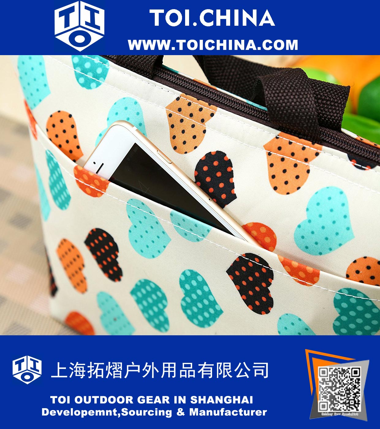 Printing Lunch Bags, LHome Oxford Cloth Aluminum Foil Insulated Zip Cooler Bag Portable Takeaway Aluminum Film Pack Cooler Bag Lunch Box Package