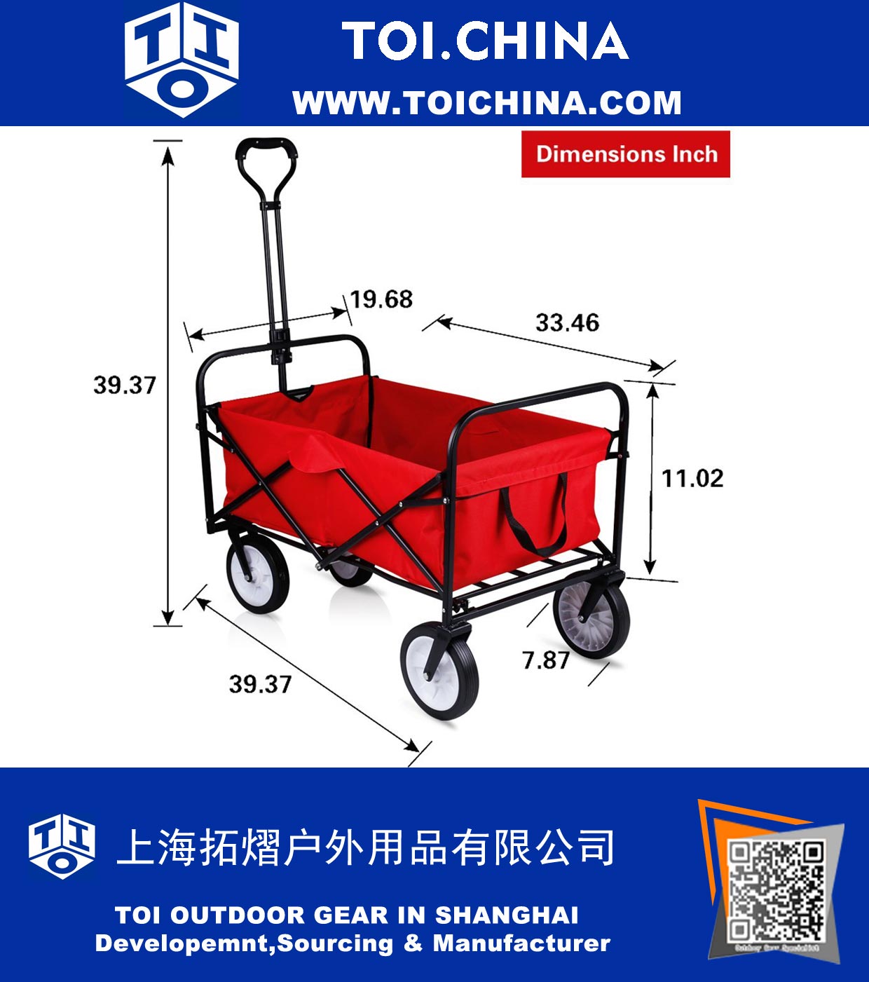 Collapsible Wagon Folding Outdoor Utility Sports Wagon