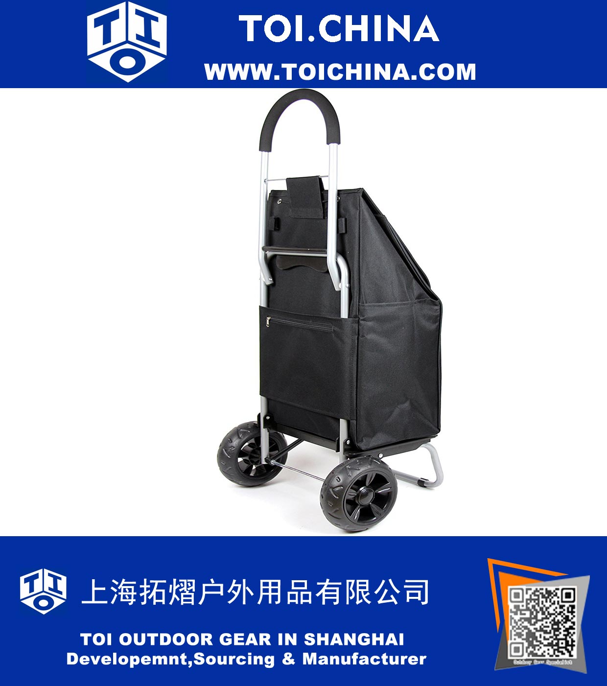 Black Shopping Grocery Foldable Cart