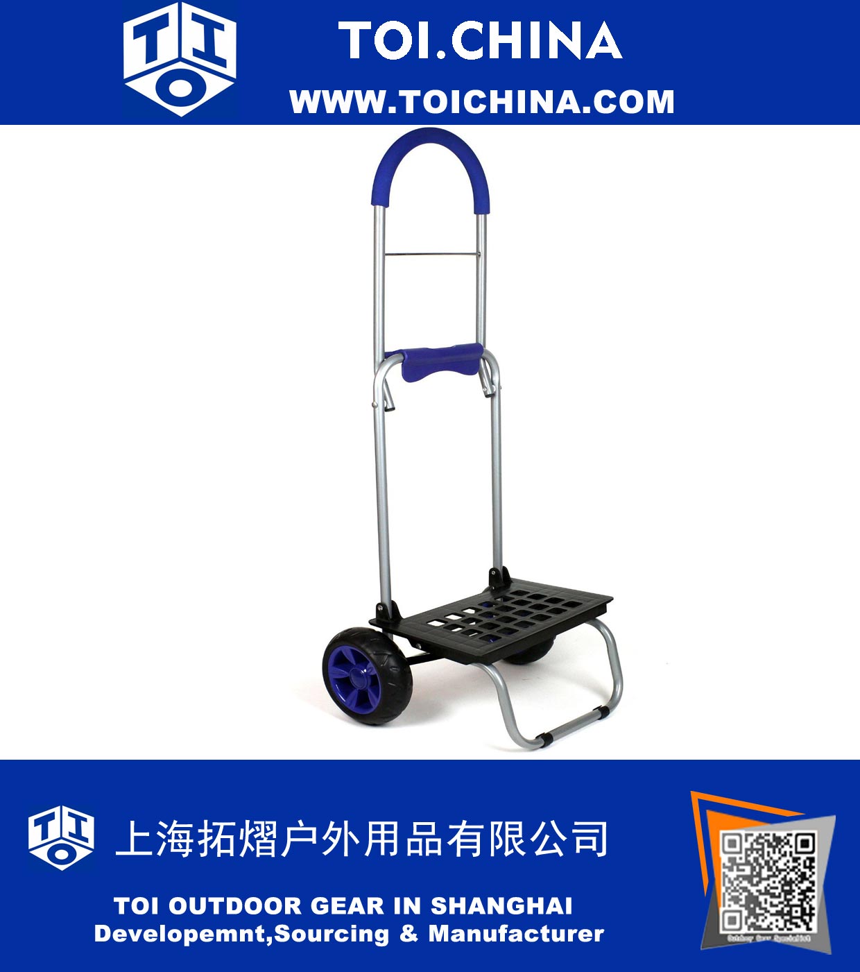 Trolley Dolly, Blue Shopping Grocery Foldable Cart