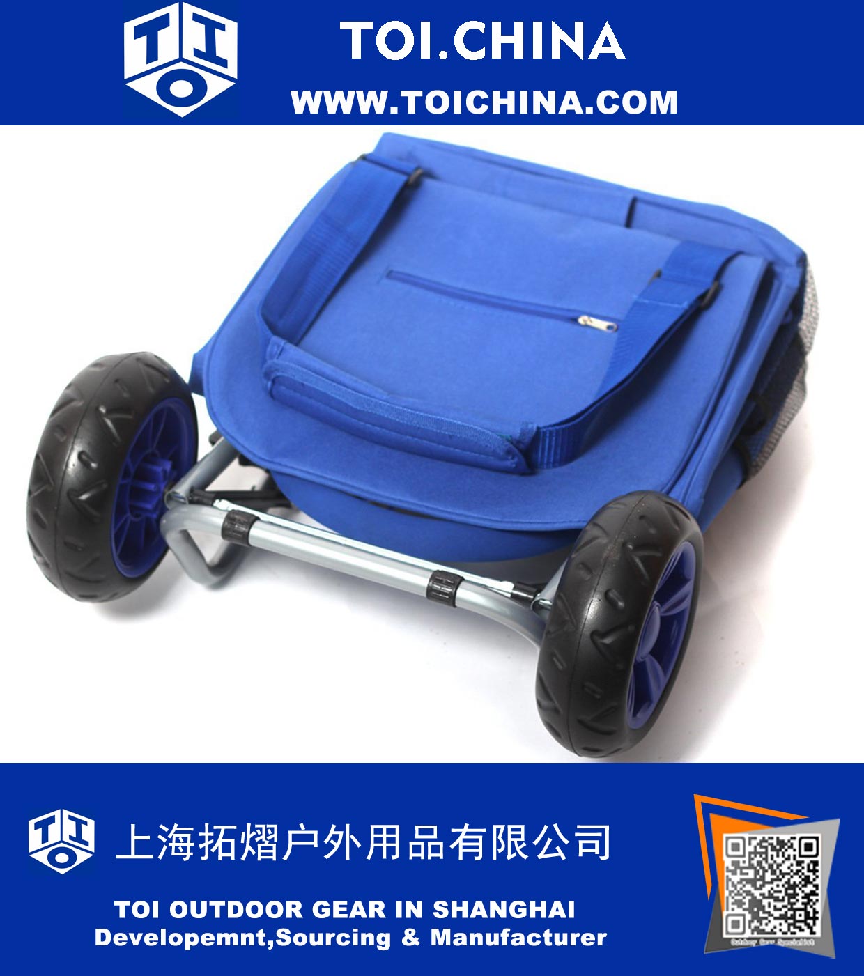 Trolley Dolly, Blue Shopping Grocery Foldable Cart