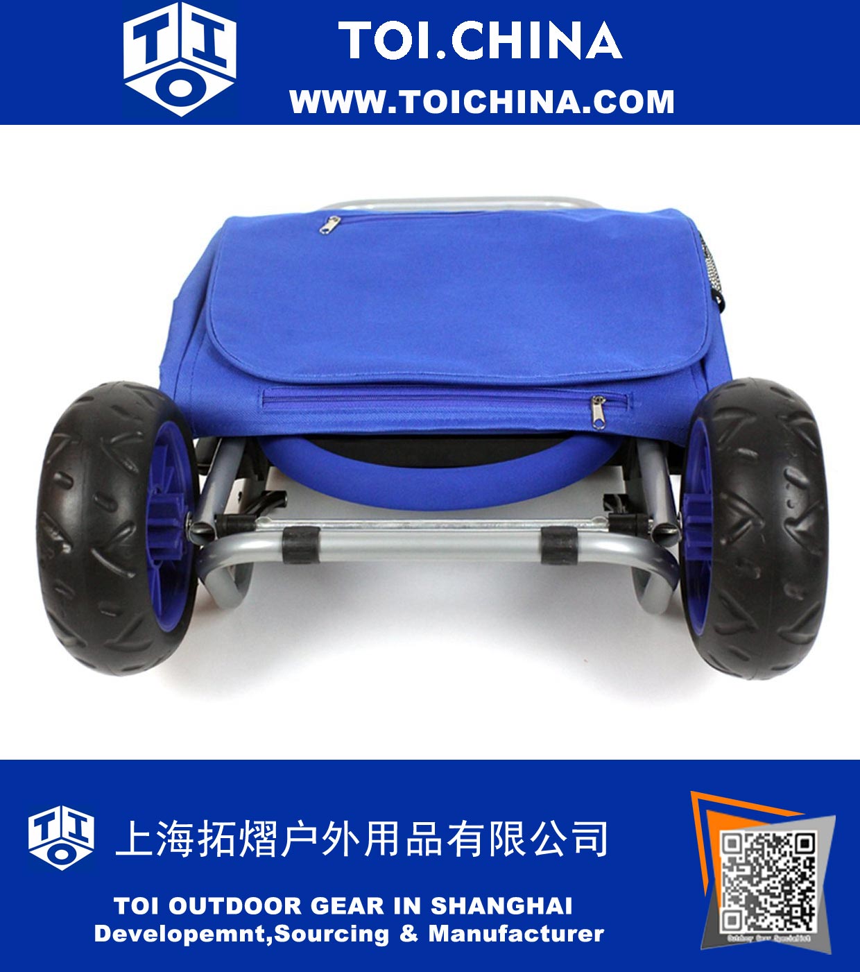 Trolley Dolly, Blue Shopping Grocery Foldable Cart