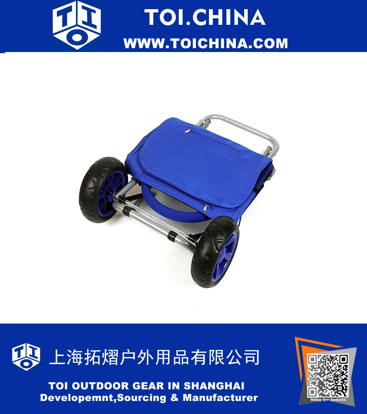 Trolley Dolly, Blue Shopping Grocery Foldable Cart