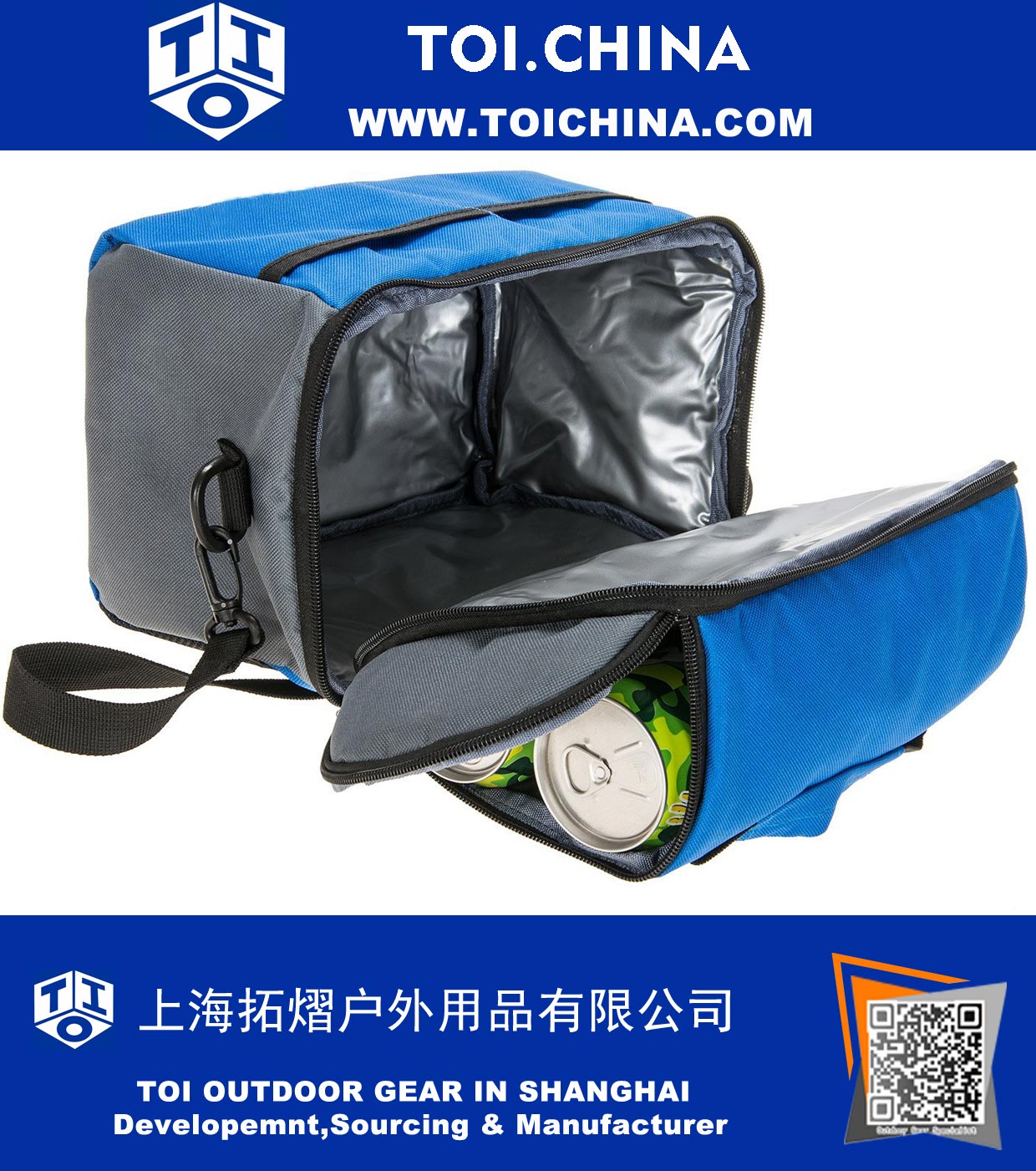 8 Can Cooler Bag Dual Insulated Compartment Lunch Bag High Density Insulation with Strong Leakproof Liners, Many Pockets, Strong Zipper And Stitching