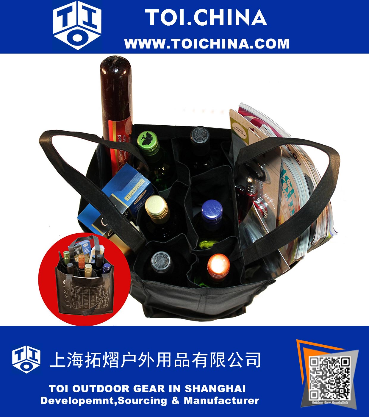 6-Bottle Wine Tote Bag 