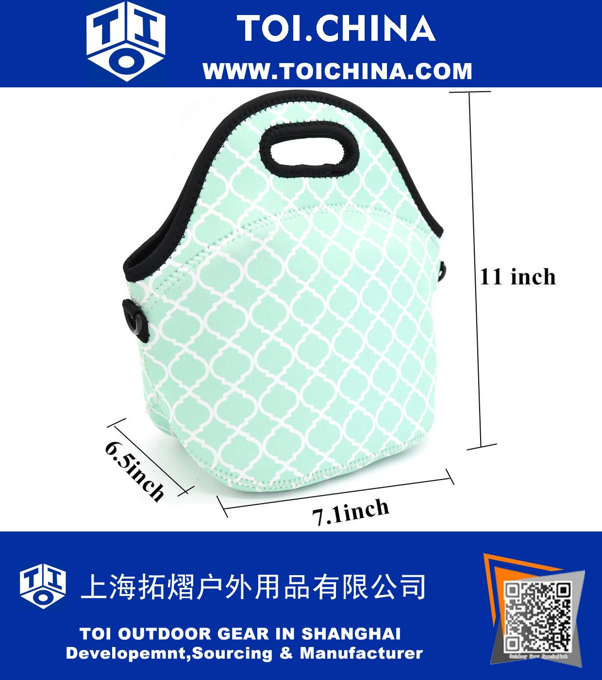 Neoprene Water Resistant Portable Lunch Bag 