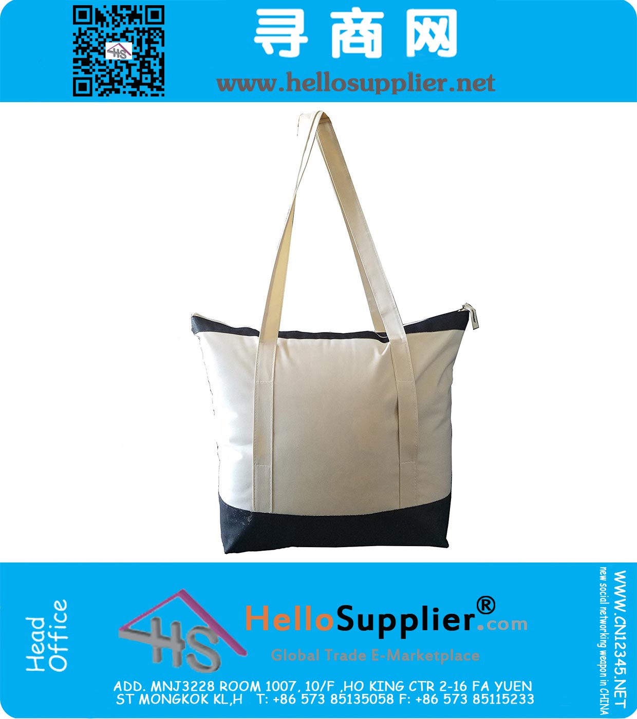 Heavy Duty Deluxe Zippered Poly-Tote