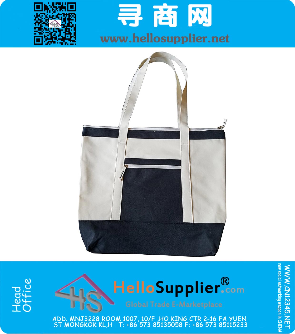 Heavy Duty Deluxe Zippered Poly-Tote