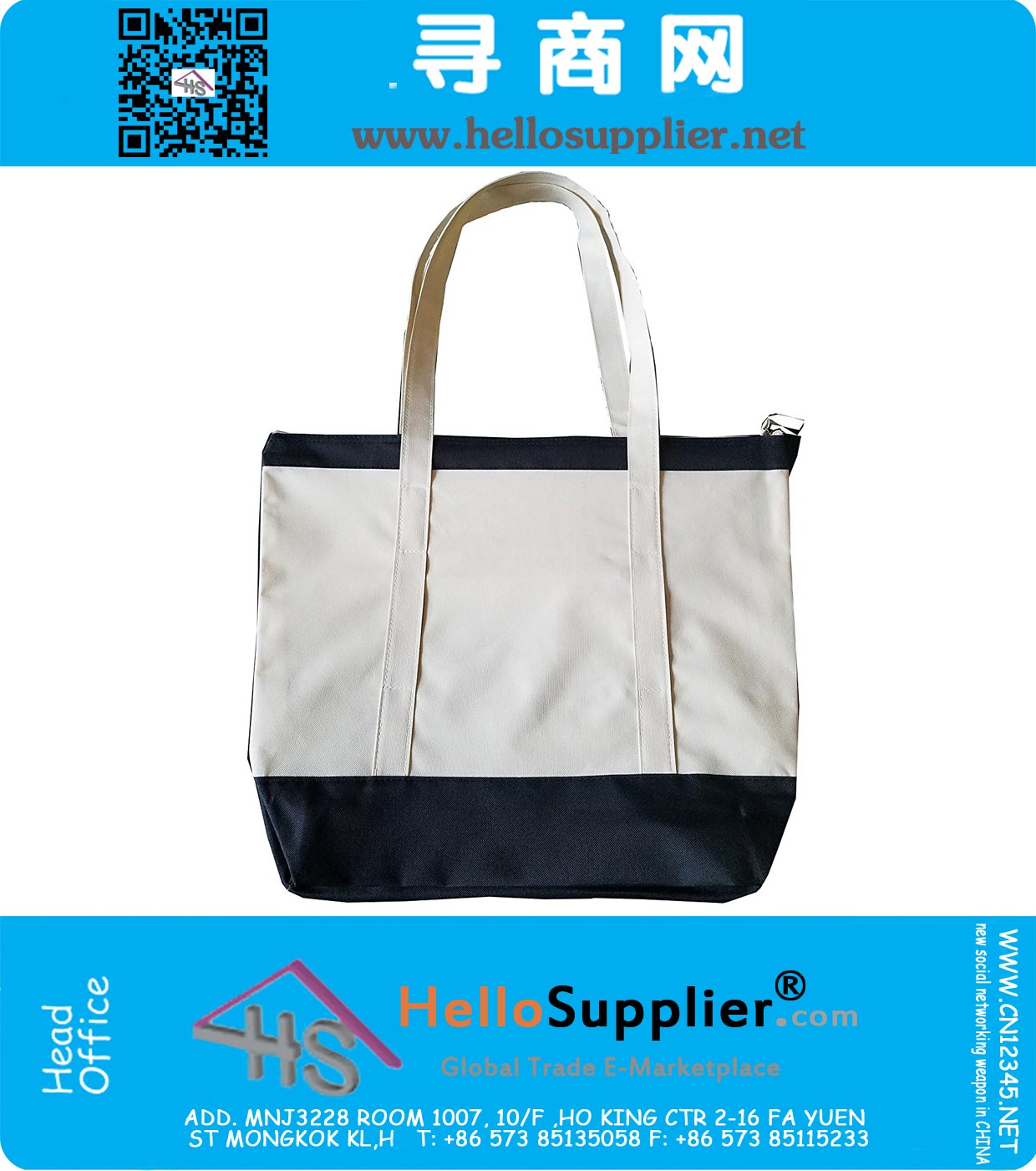 Heavy Duty Deluxe Zippered Poly-Tote