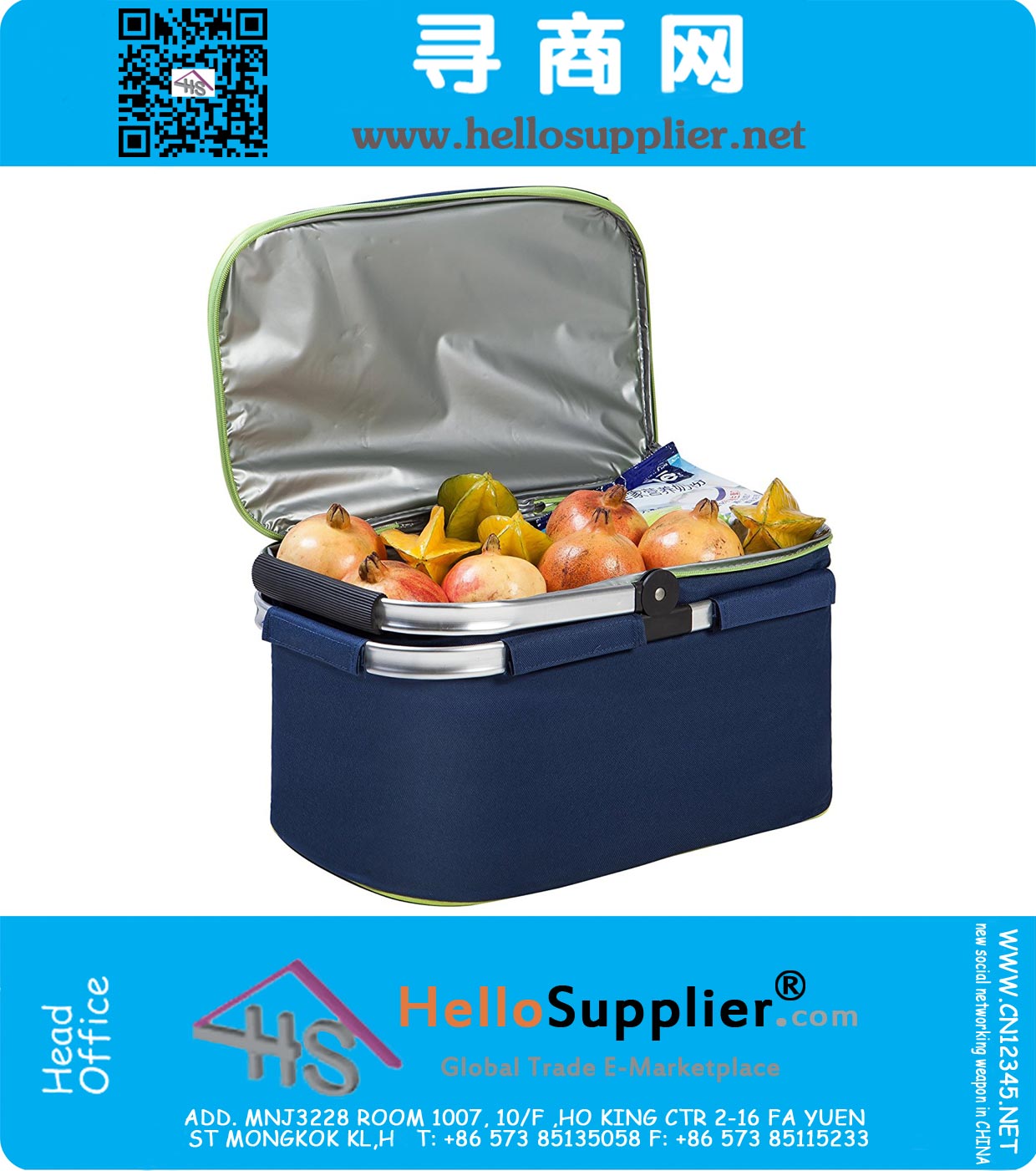 Insulated Folding Collapsible Picnic Basket 
