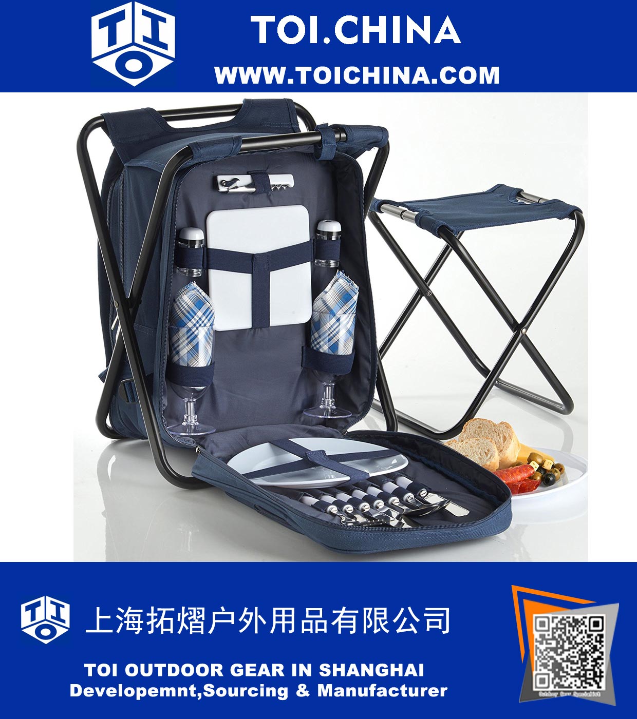 2 Person Blue 2 in 1 Picnic Backpack
