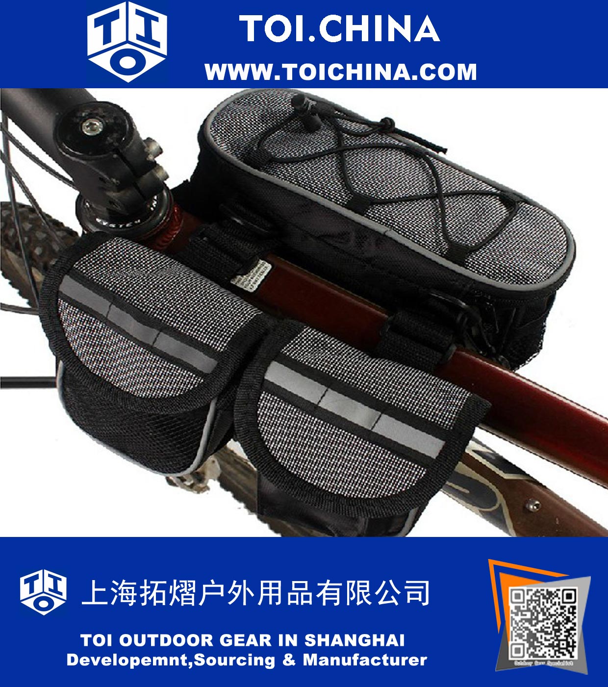 Bicycle Bike Front Tube Bag Double Side Bag with Strap