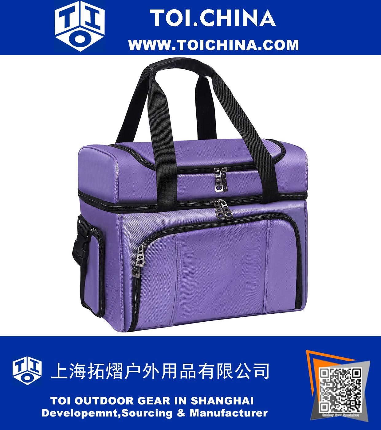Cooler Bag - Dual Insulated Compartment. Aluminium foil, High-Density Insulation, 4 Heat-Sealed Removable Thick Peva Liners. Multiple Pockets - Soft Cooler Lunch Box