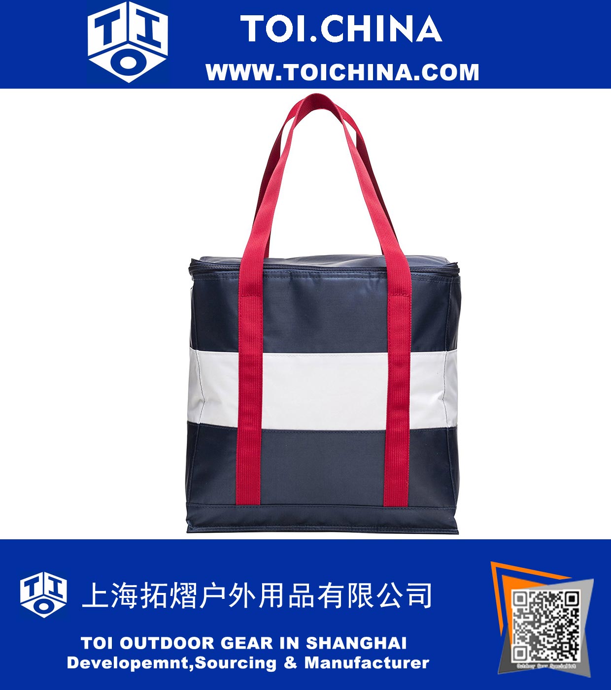 Cooler Bag, Large, Blue, White and Red