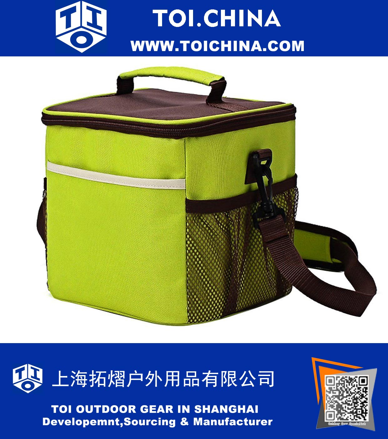 Cooler Freezer Bag Food Organizer Storage for Travel Handbag for Camping,Hiking Green