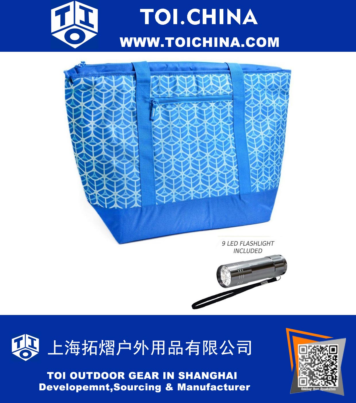 Cooler Insulated Mega Tote Bag XXL - La forma de transportar alimentos congelados, productos perecederos y alimentos calientes, incluyendo 9 linterna LED