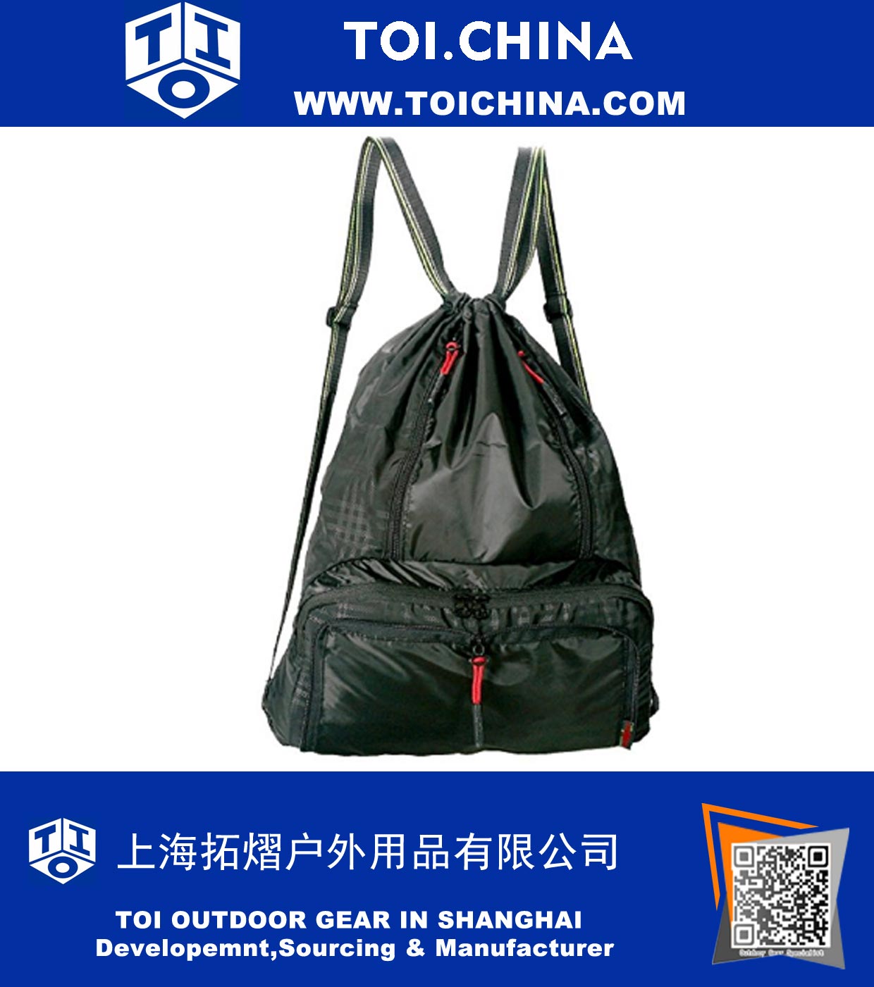 Mochila con cordón ligero plegable impermeable deportes gimnasio mochila bolsa