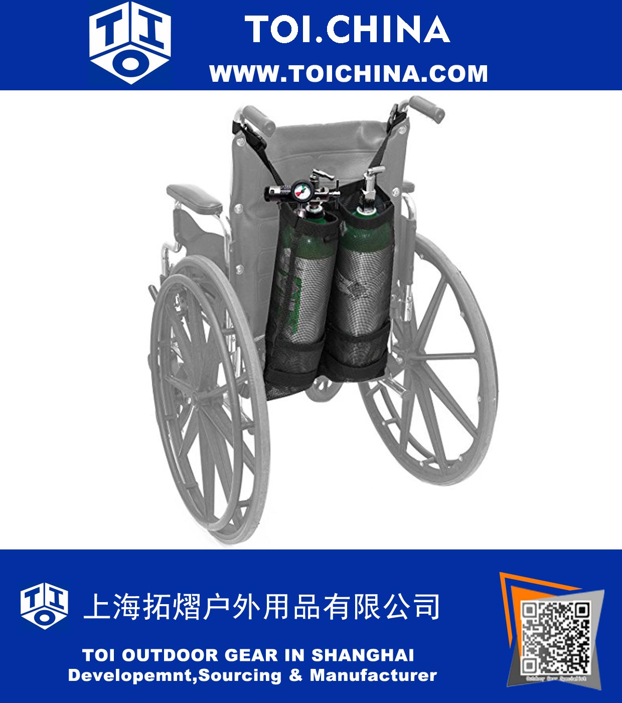 Sacos duplos de cilindros de oxigênio para cadeiras de rodas