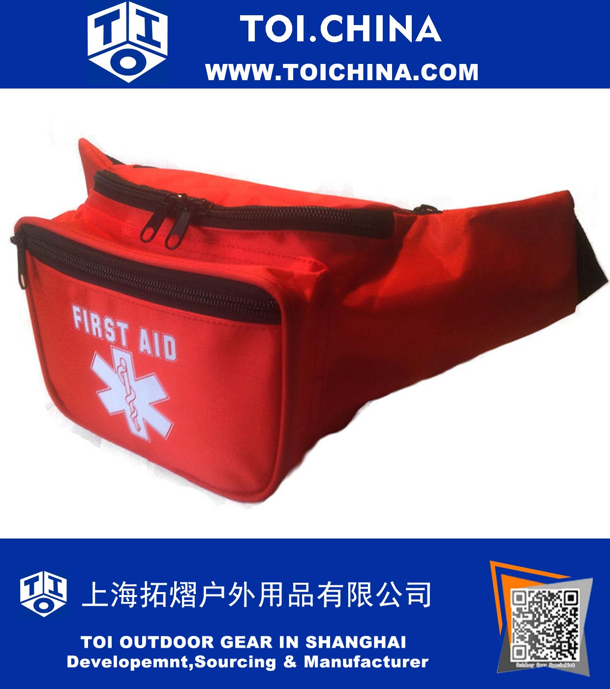 First aid bum bag with 3 compartments First aid bum bag with 3 compartments