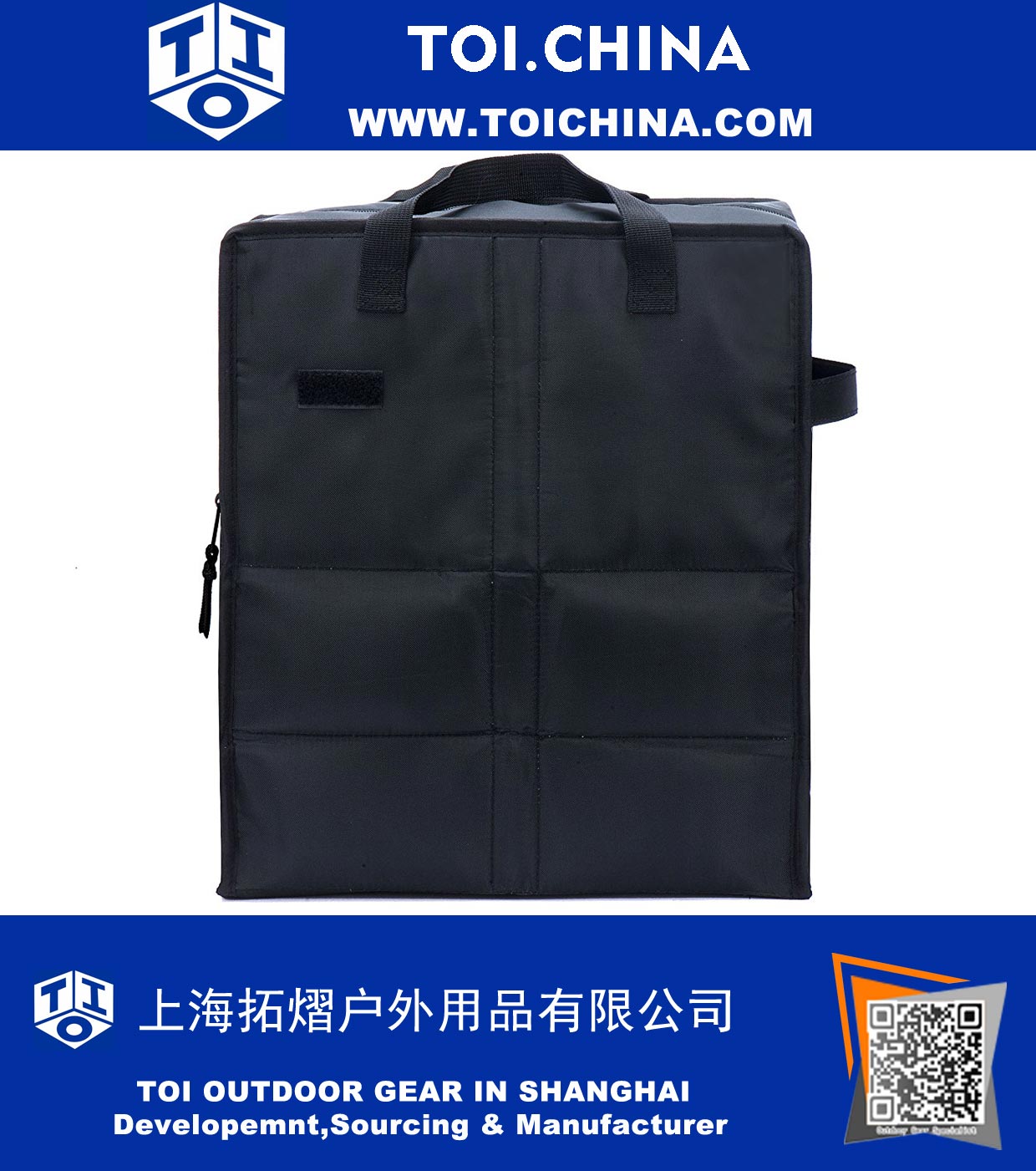 Freezable Grocery Einkaufstasche mit Reißverschluss, schwarz