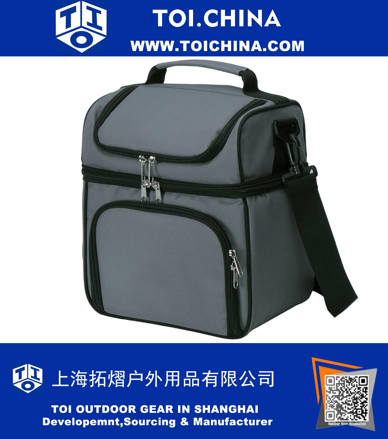 Insulated Cooler Lunch Bag With Adjustable Shoulder Strap