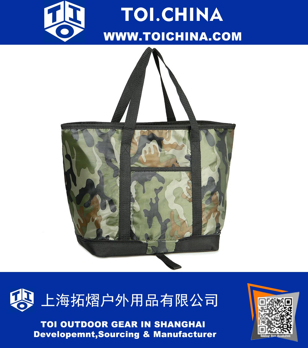 Insulated Picnic Cooler Bag Collapsible Grocery Cooler Tote Reusable Lunch Bag For Men and Women,Large,Camo