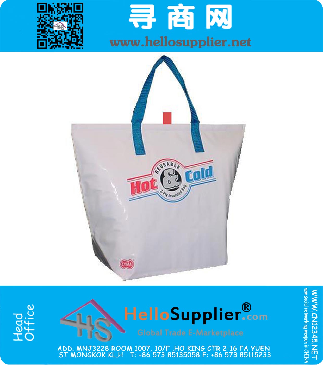 Large Insulated Tote (White), Flat Bottom New Easy Open Pulltabs
