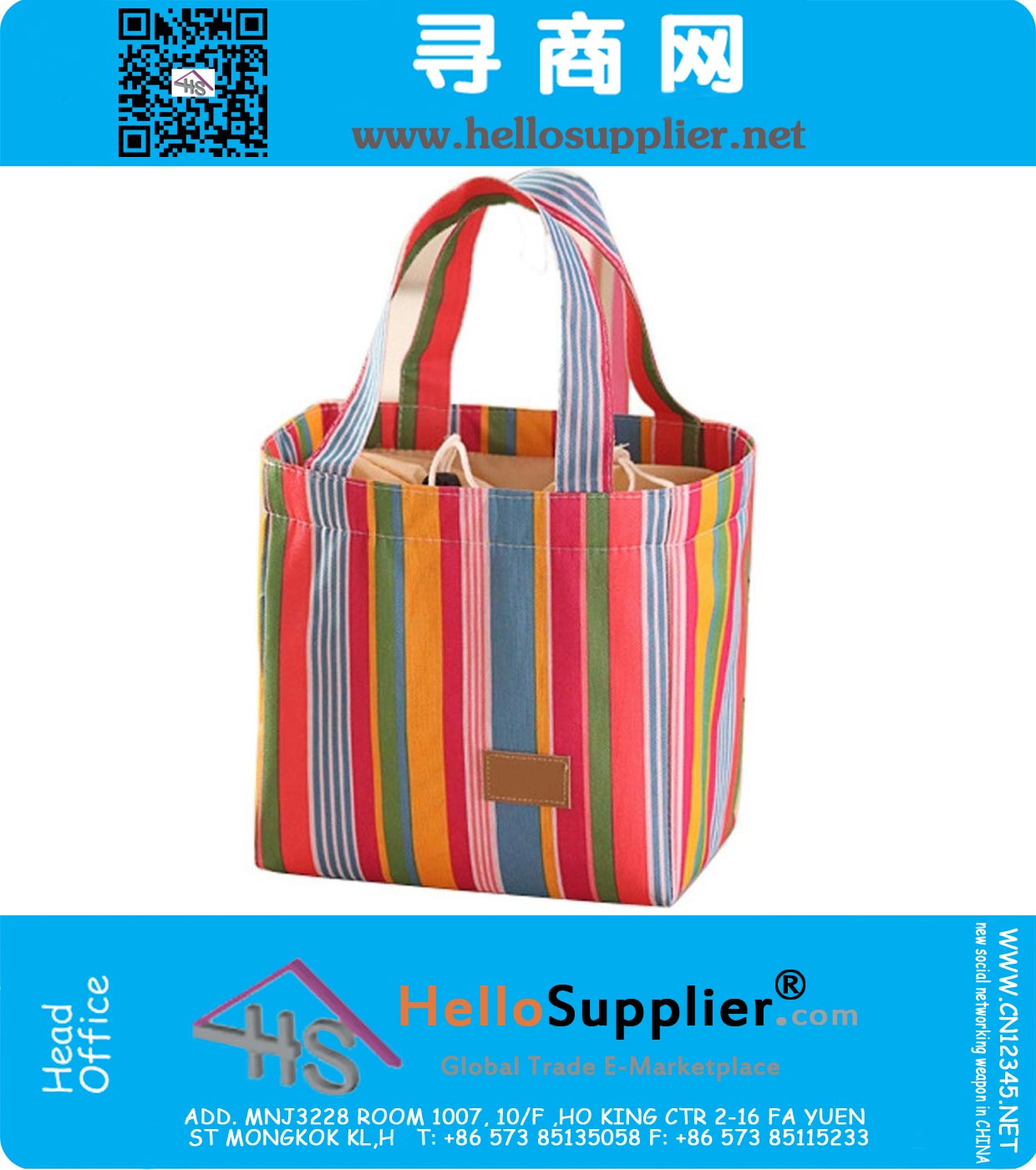 Lunch Bags,Lunch Tote Bag Lunch Bag Grocery Bags Travel Picnic Convenient Portable Lunch Packet, Colorful Stripe Inner Aluminum Foil Lunch Bag for Women Men Girls Boys