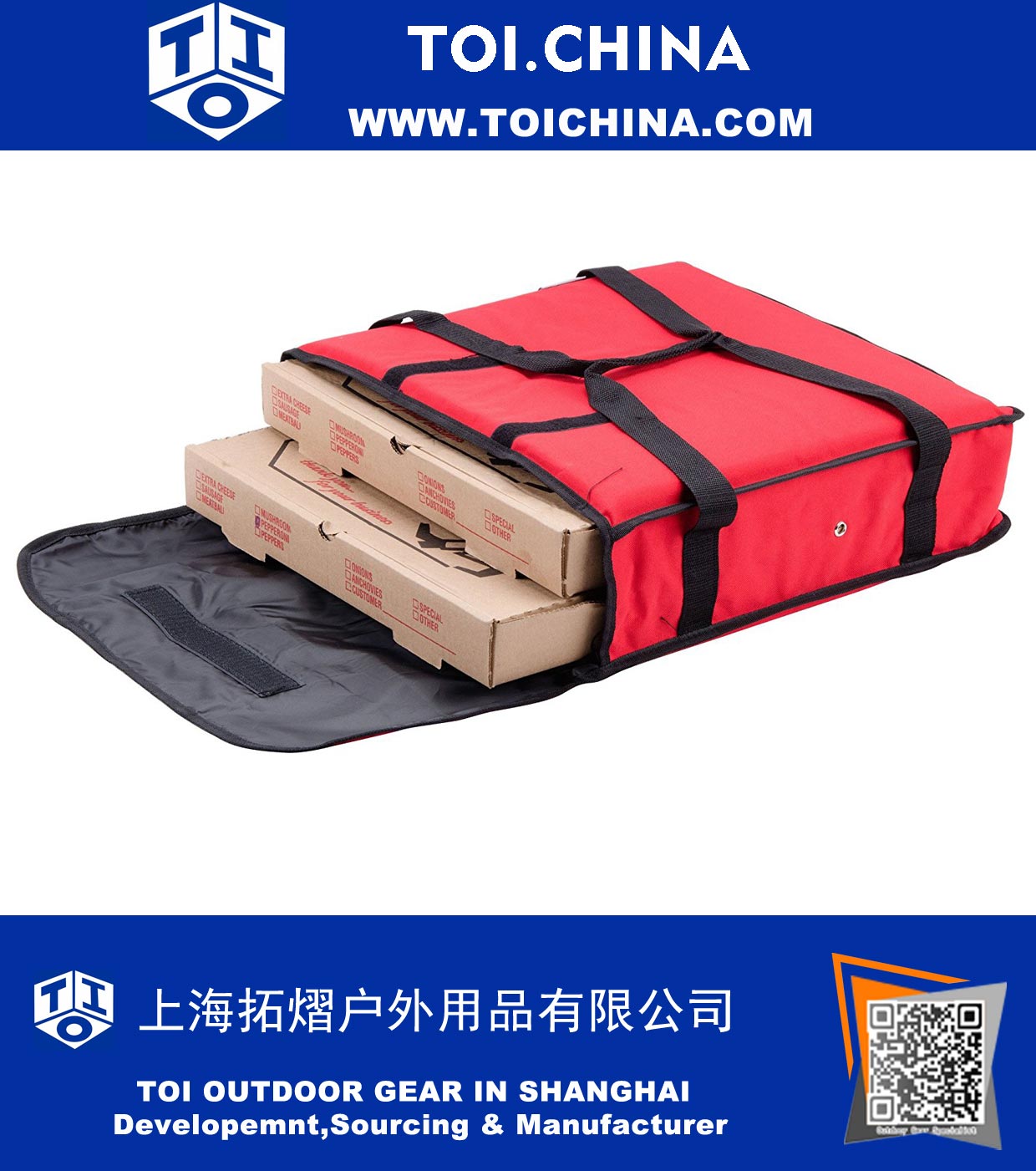Bolsa de nylon para entrega de pizza con aislamiento