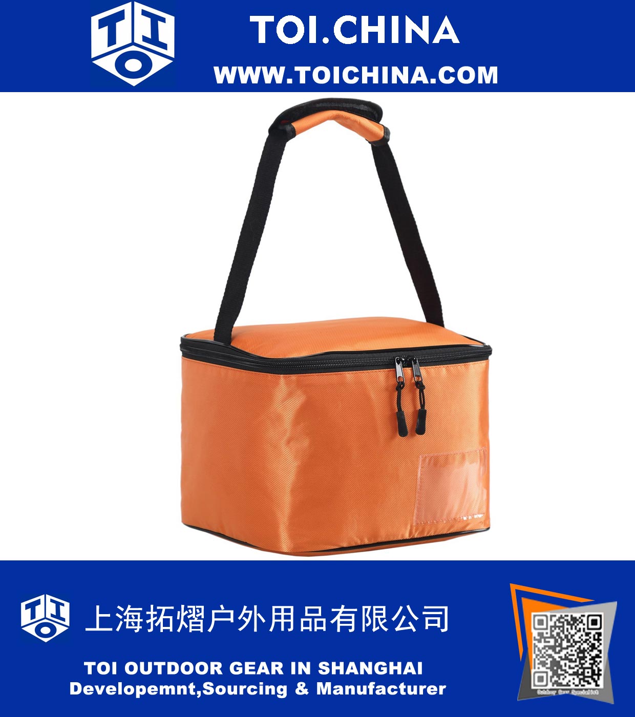Soft Orange Cooler Tote Insulated Lunch Bag With Handle