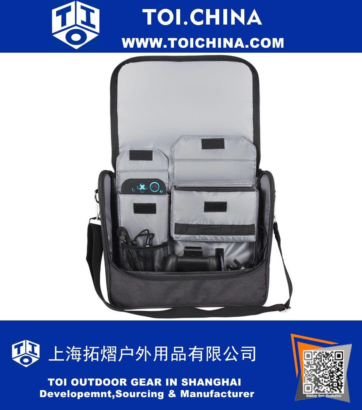 
Saco de viagem Carry Case Switch Messenger Bag Acessórios com ombro ajustável e 7 cartuchos de jogo
