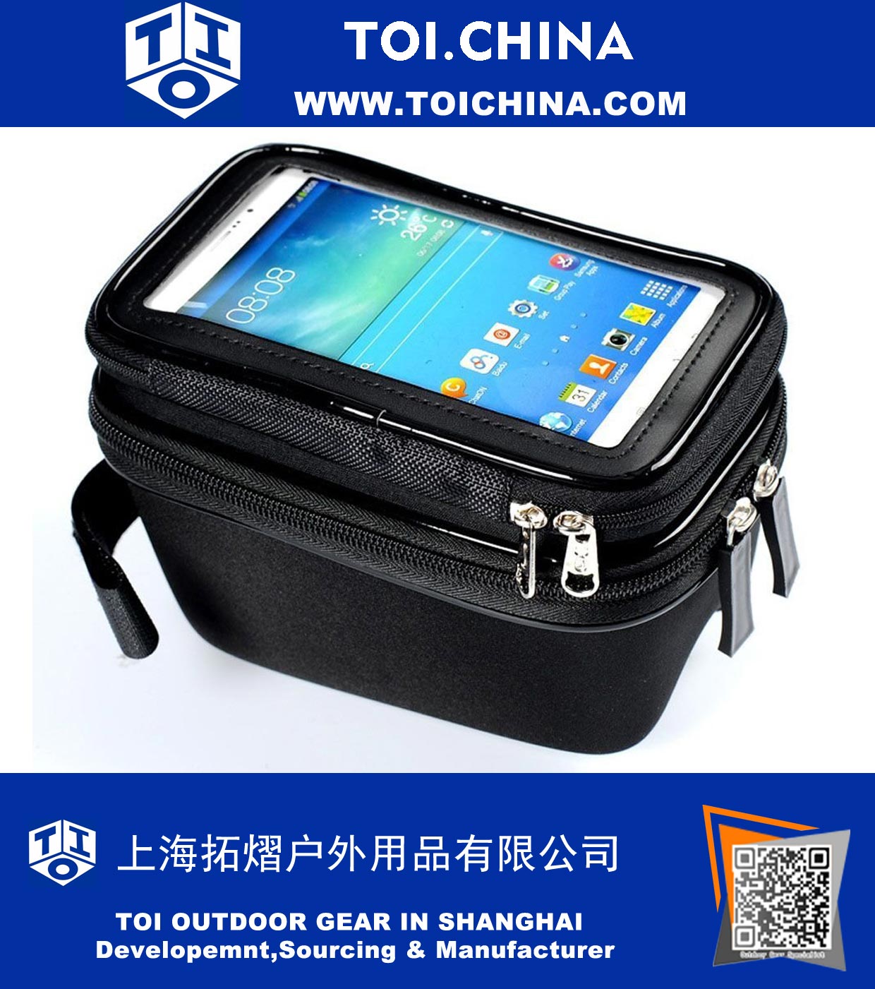 Waterproof Shockproof Touch screen Bike Tube Bicycle Bag for Mountain bike and phone holder