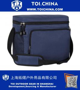 16 Can Cooler Bag for Lunch Box with Adjustable Strap and 2 Mesh Pockets Navy