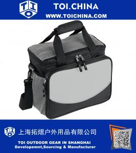 16 Can Insulated Lunch bag Cooler with Handy Fold Down Cup Holder, Shoulder Strap And 3 Mesh Pockets
