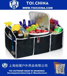 2-in-1 Collapsible Trunk Organizer And Cooler Folding Flat Trunk Organizer Storage