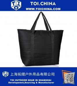 25 Inch Large Cooler Tote Bag Zipper in Black Leakproof Bottom Stitching