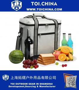 26L gran refrigerador aislado bolsa de picnic más fresco a prueba de agua con compartimiento de la categoría alimenticia para acampar, barbacoa, playa, viajes, pesca