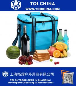 26L gran refrigerador aislado bolsa de picnic más fresco a prueba de agua con compartimiento de la categoría alimenticia para acampar, barbacoa, playa, viajes, pesca
