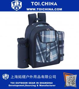 2 Person Blue Picnic Backpack Hamper with Cooler Compartment