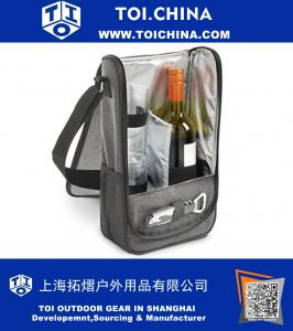 2 Person Woven Grey Wine Carrier