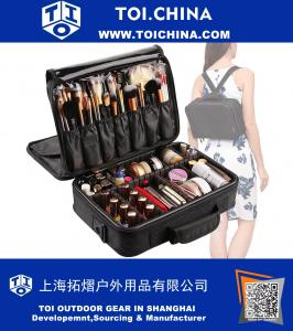 3 Schichten Make-up Tasche Reise Kosmetik Etui Bürstenhalter mit Einstellbarer Teiler