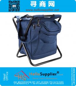 3 в 1 Backpack Cooler Chair - Travel Soft Sided Изолированный кулер Складной стул Портативный складной для мероприятий, пляж, туризм, рыбалка, кемпинг