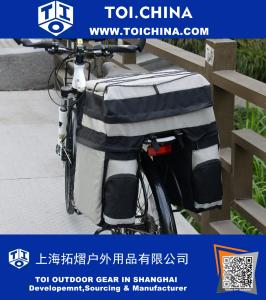 3 en 1 imperméable à l'eau léger 60L vélo porte-bagages arrière vélo de queue sac de coffre sacoche sacoche sacoche avec housse de pluie