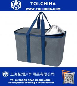 40 Liter Soft-Sided Insulated Tote Collapsible Shopping Basket Grocery Bag